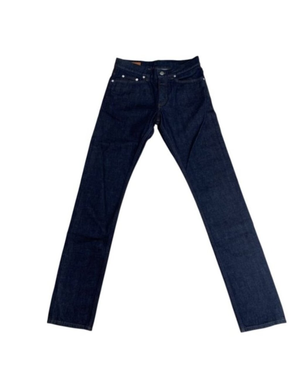 Hermes Pants Jeans Sellier Buttons Selvedge Denim Cotton Indigo Blue Casual